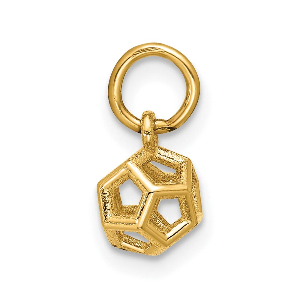 14K Polished Icosahedron Shape Pendant