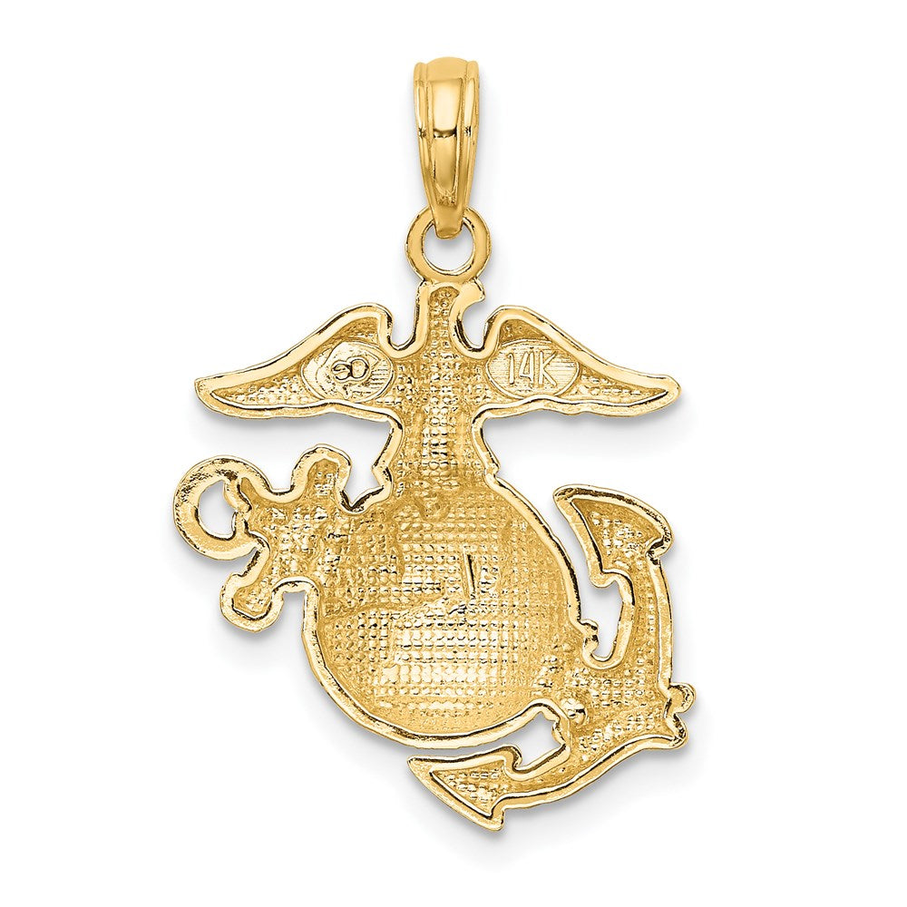14k Polished / Textured Marine Corps Charm