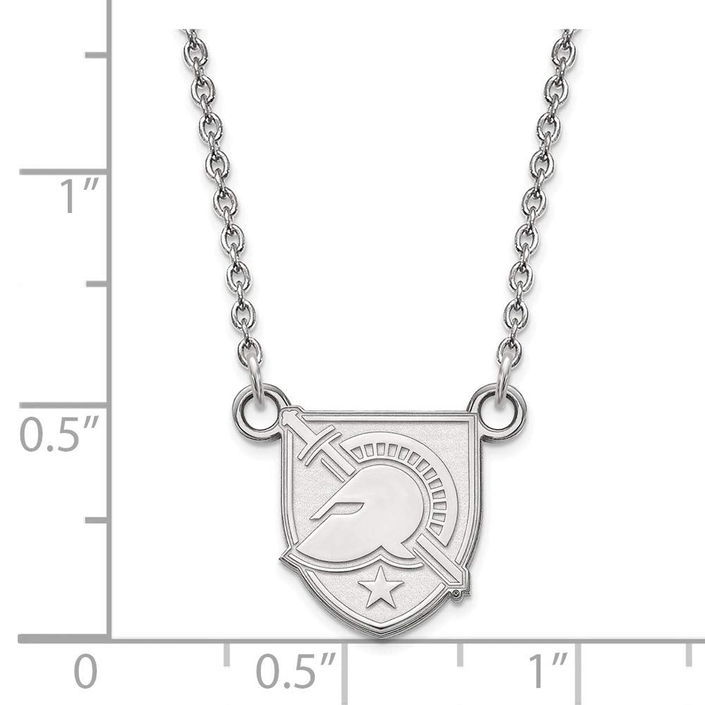 Sterling Silver Military Academy Small Shield Pendant Necklace