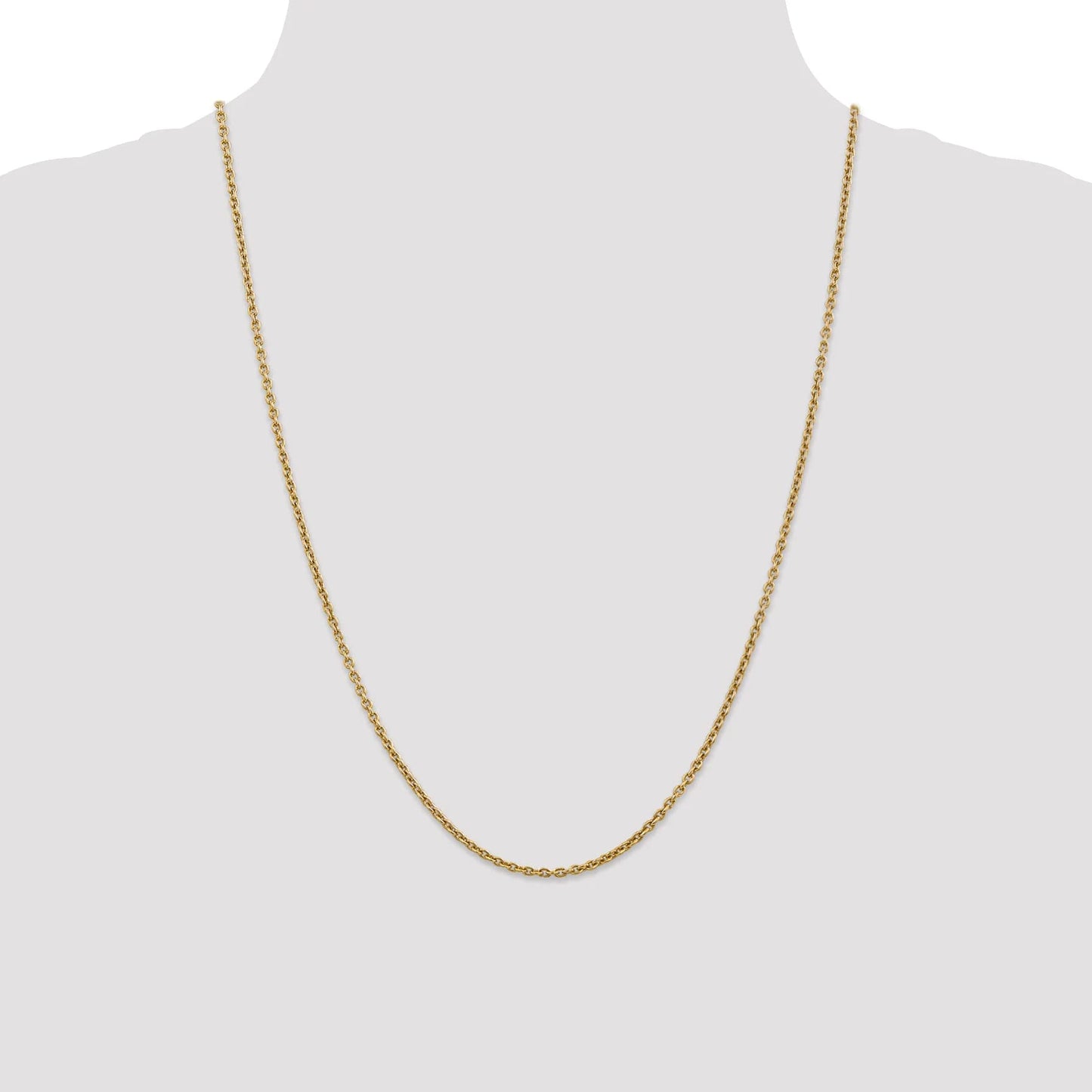 14K 10 inch 2.2mm Forzantine Cable with Lobster Clasp Anklet