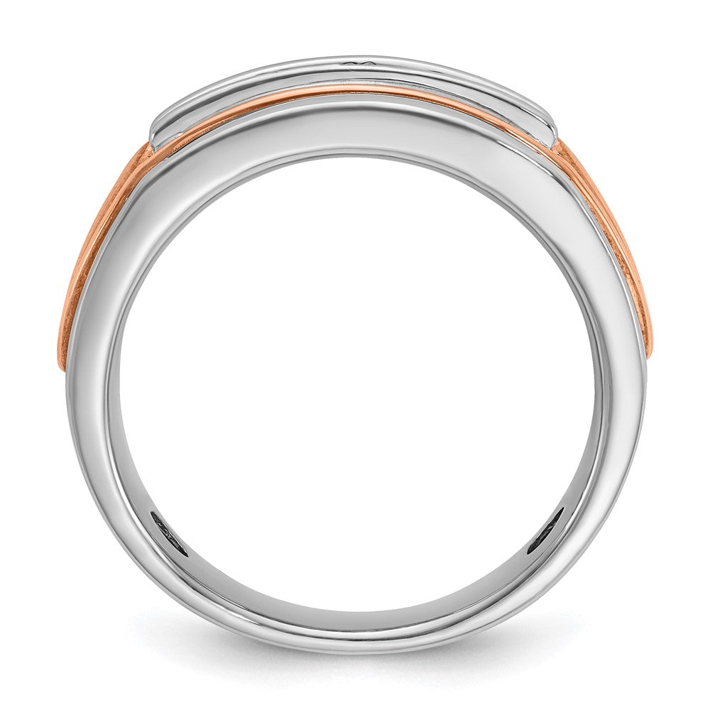 IBGoodman 14k Rose and White Gold Men's Polished Cut-Out 5-Stone Ring Mounting