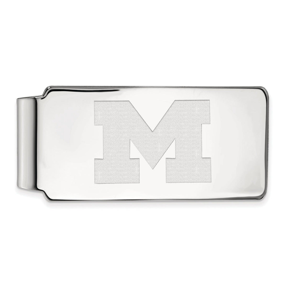 Sterling Silver Rhodium-plated LogoArt University of Michigan Letter M Money Clip Q-SS024UM