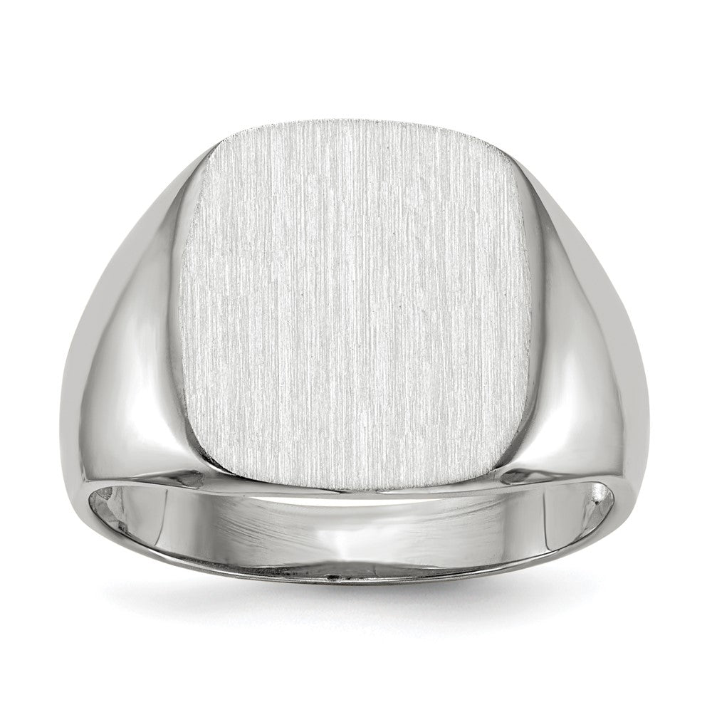10k White Gold 14.5x13.5mm Open Back Men's Signet Ring