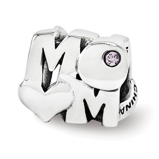 Sterling Silver Reflections Pink Crystals MOM Bead