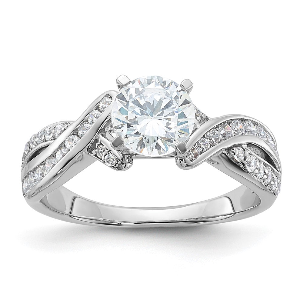 Sterling Silver Rhodium-plated Diamonore Criss-Cross Ring