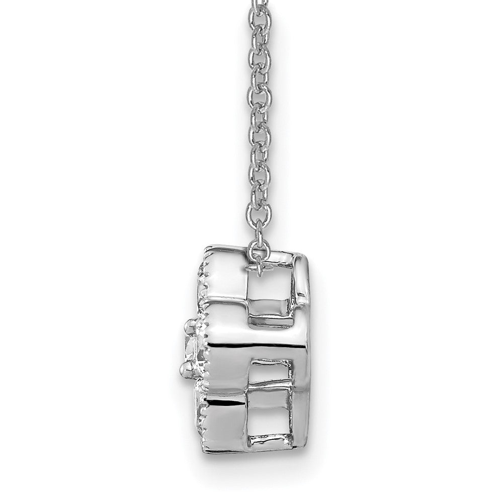 True Origin 14k White Gold 1/2 carat Lab Grown Diamond VS DEF 18 inch Bloom Floral Pendant Necklace