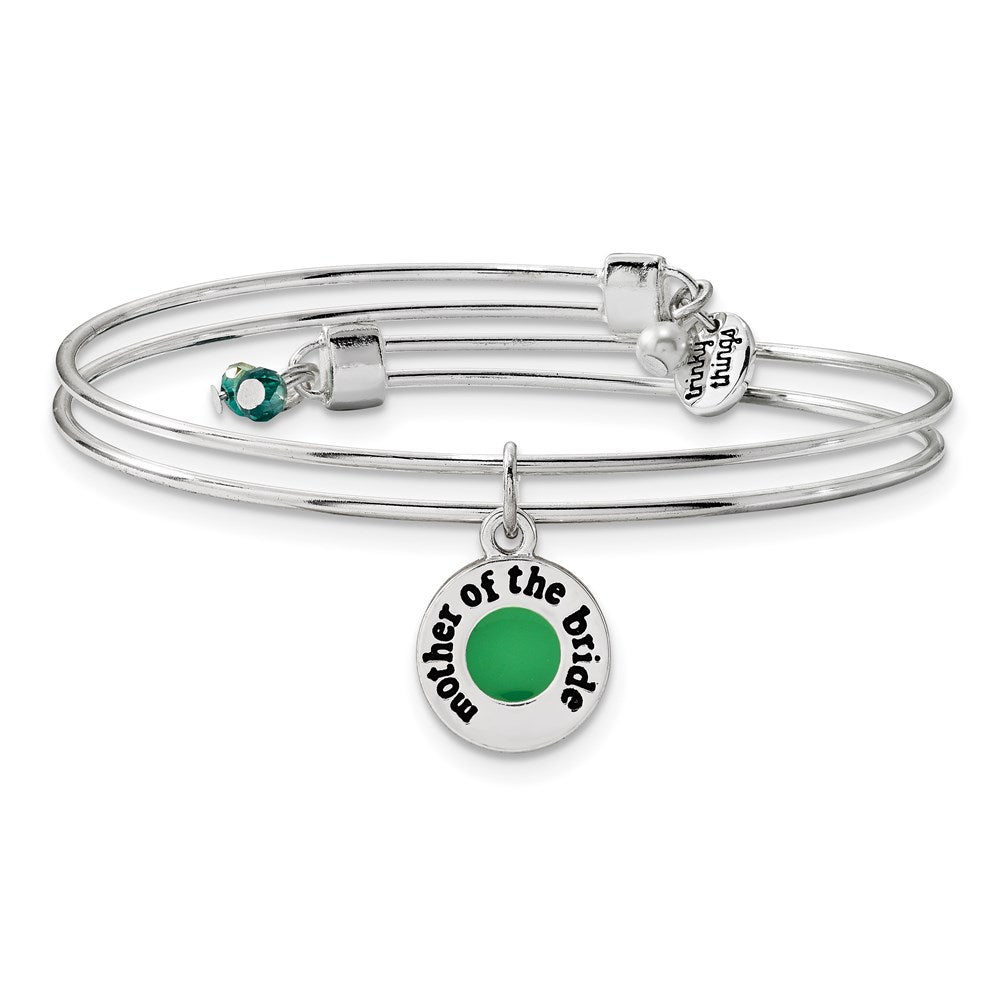 Silver-tone Trinky Things Green Mother of Bride Bracelet/Card