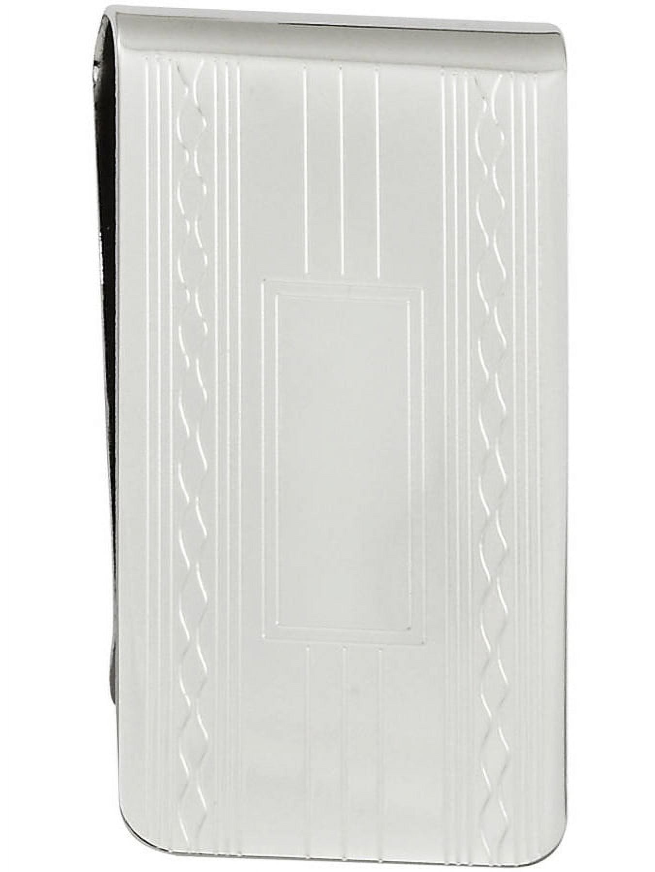 Primal Gold Rhodium-plated Kelly Waters Patterned Edge Money Clip