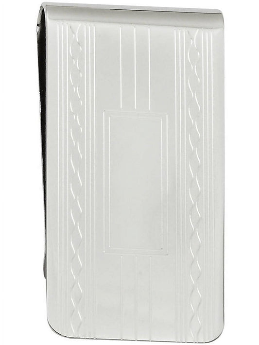 Primal Gold Rhodium-plated Kelly Waters Patterned Edge Money Clip