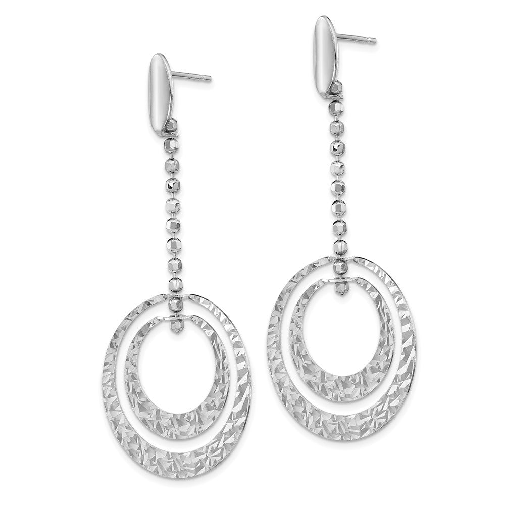 Sterling Silver Rhodium-plated Polished D/C Dangle Earrings