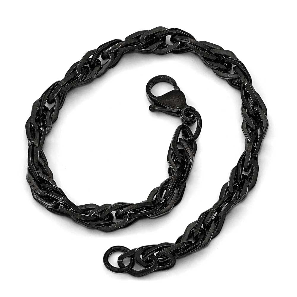 Chisel Stainless Steel Polished Black Plated Bracelet 9 inches
