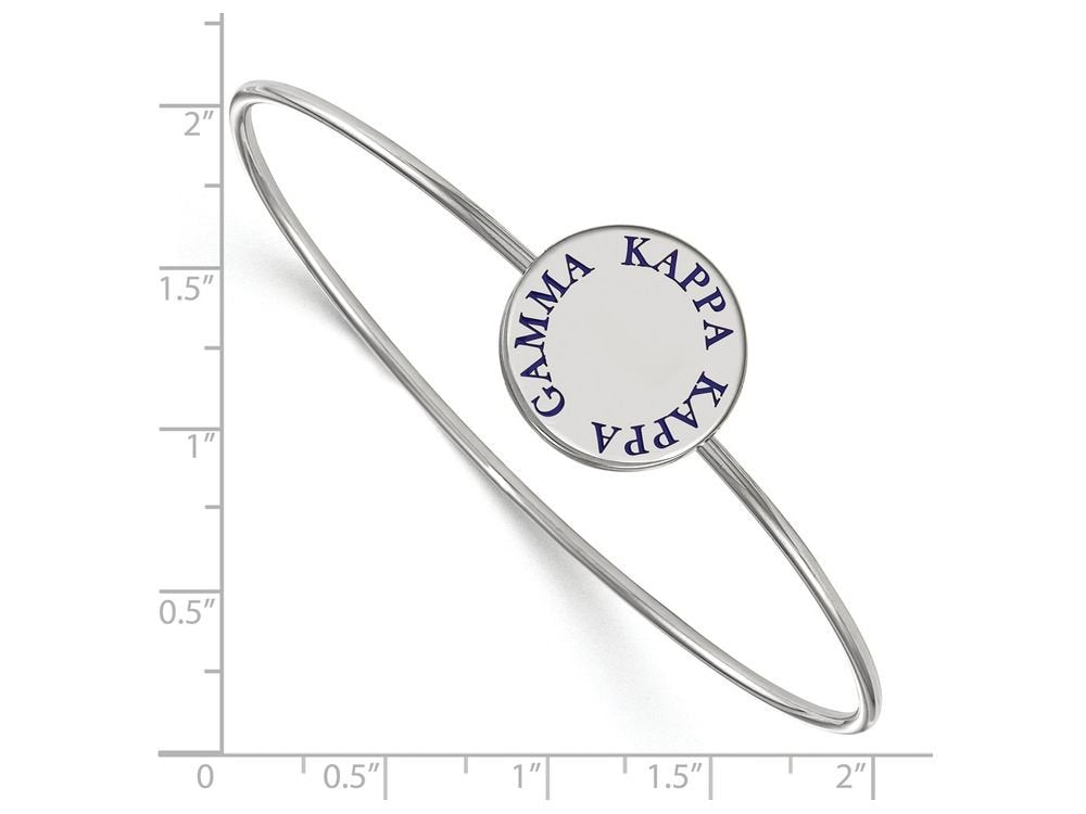 Sterling Silver Official Licensed Greek Sororities 7in Kappa Kappa Gamma (???) Enameled Slip-on Bangle