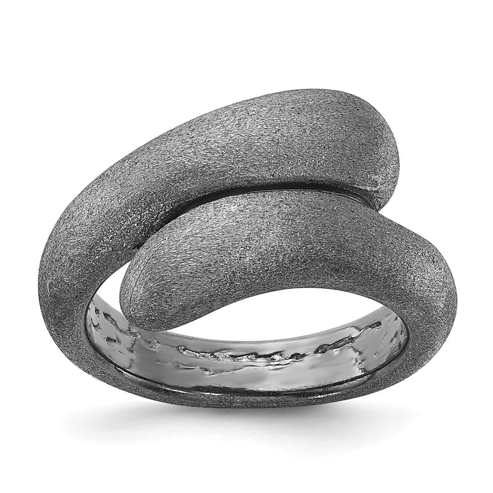 Sterling Silver Black Rhodium-plated Satin Size 9 Ring
