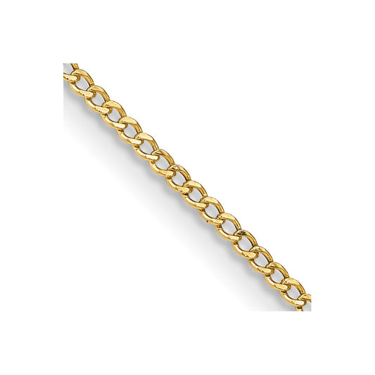 14K 22 inch 1.85mm Semi-Solid Curb with Lobster Clasp Chain