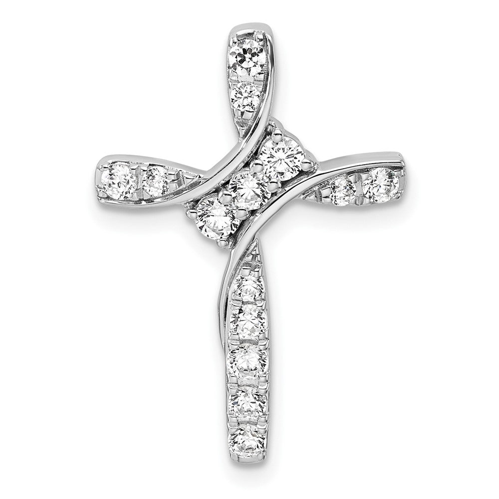 14k White Gold 1/2 carat Lab Grown Diamond VS/SI+ G+ Chain Slide Pendant