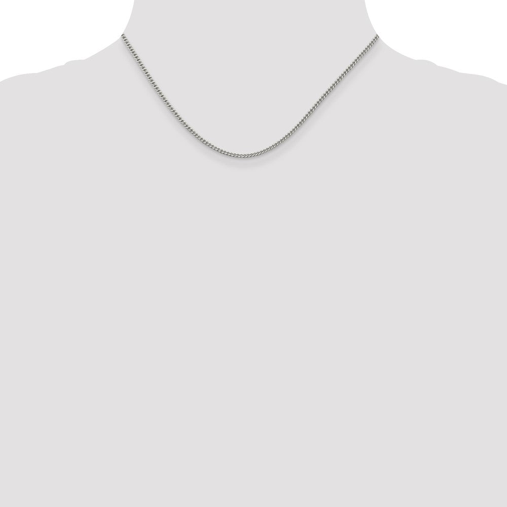 Sterling Silver Rhodium-plated 2mm Curb Chain 16 Inches