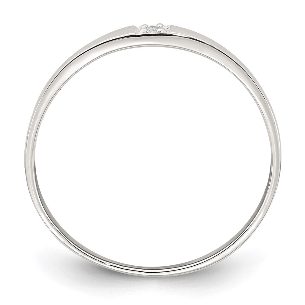 Sterling Silver Polished CZ 1.5mm Band Size 6 Ring