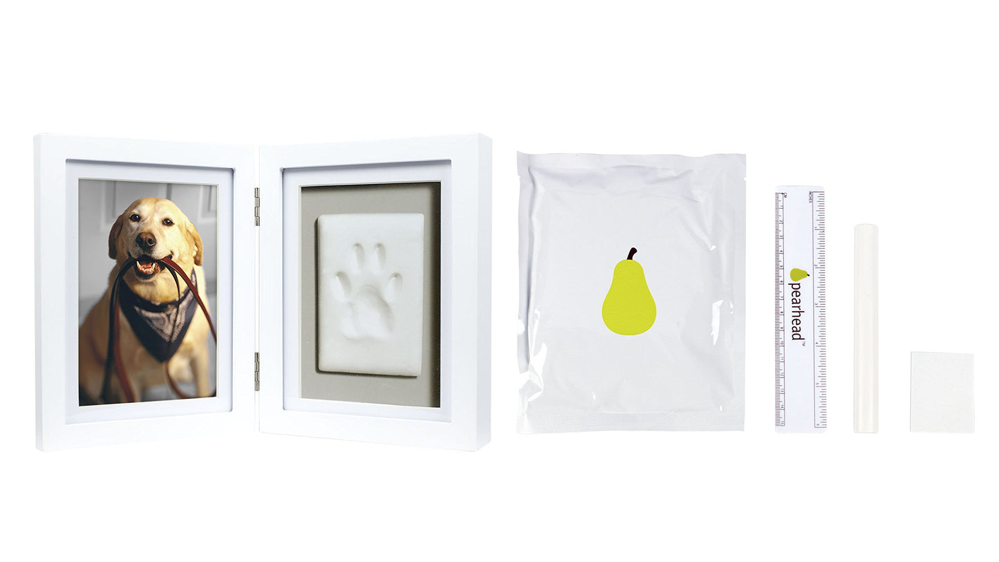 Pawprints Hinged White Wood 4x6 Photo Frame with Clay Tools and Instructions QGM20966