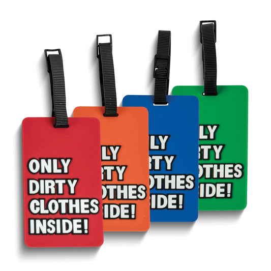 4-Piece ONLY DIRTY CLOTHES INSIDE Silicon Luggage Tag Set Q-GM22556
