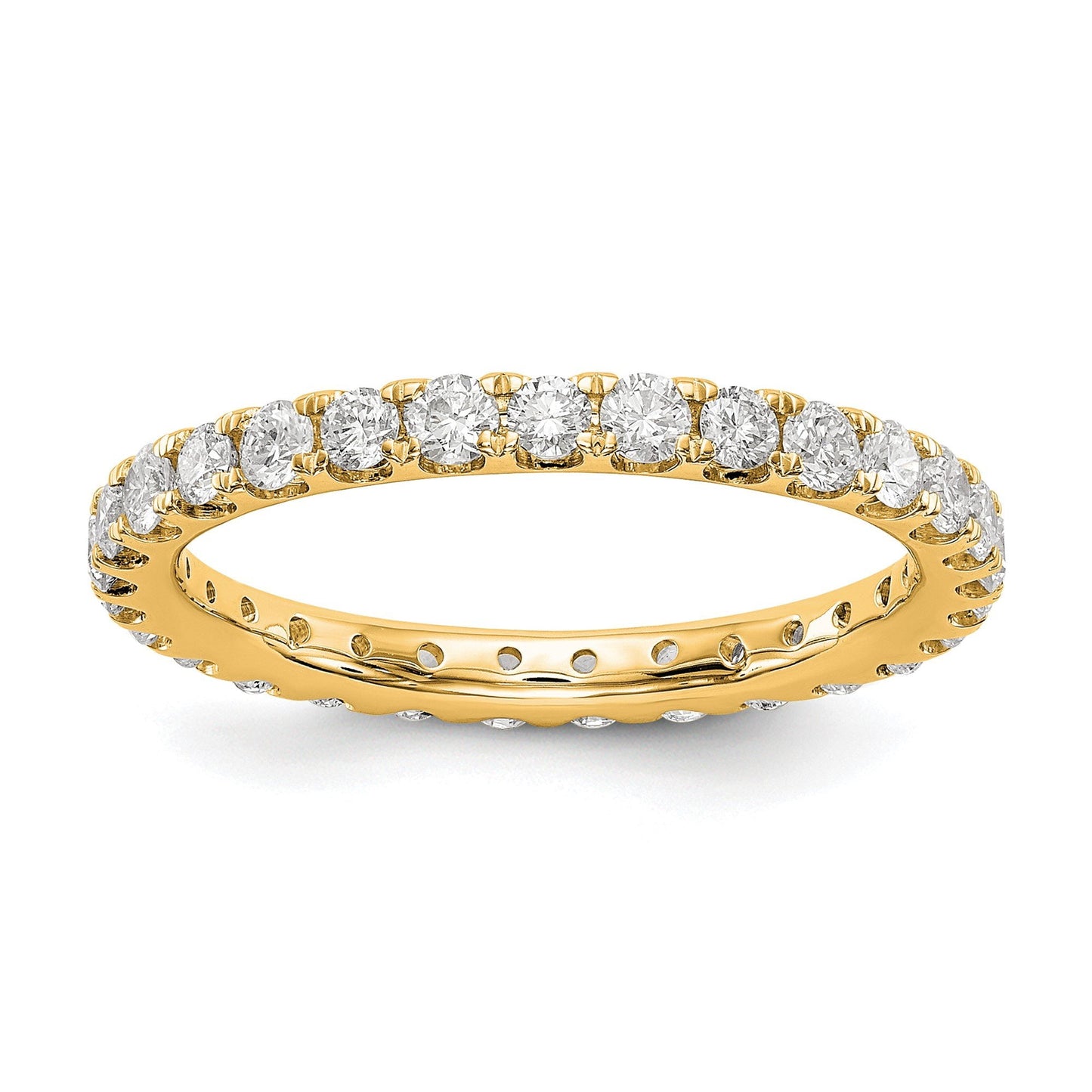14k Polished Size 6 U-Shared Prong 1 carat Diamond Complete Eternity Band