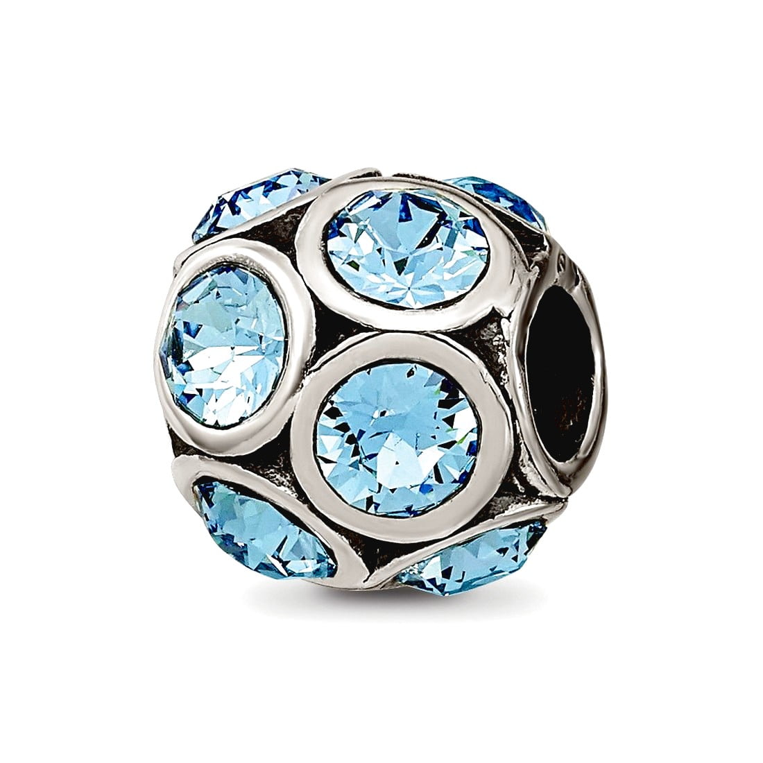 Sterling Silver Reflections March Preciosa Crystal Bead