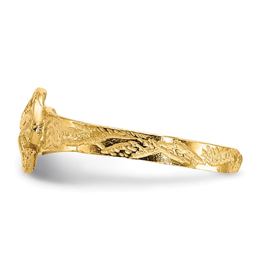14K Diamond cut Sand Dollar Toe Ring
