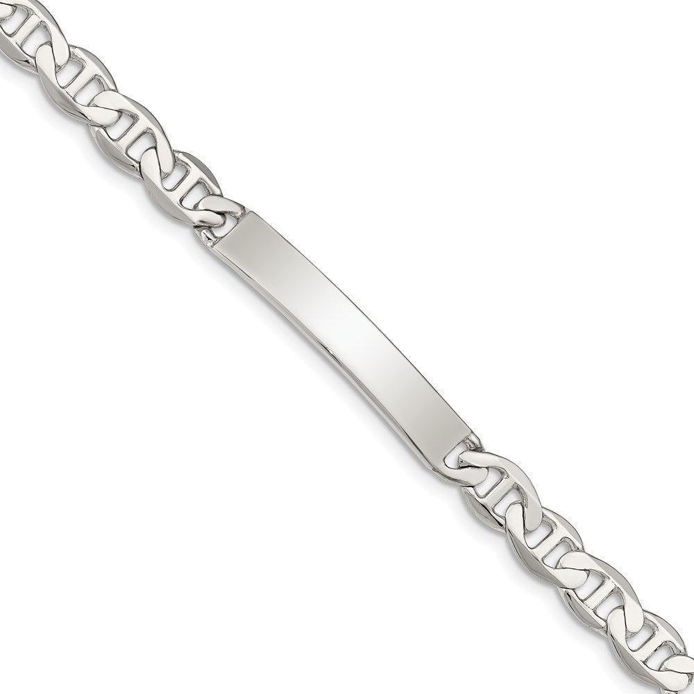 Sterling Silver Engraveable Anchor Link ID Bracelet 8 inches