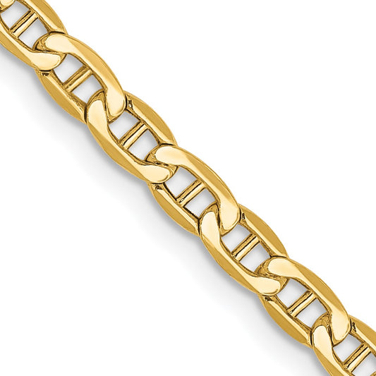 14K 22 inch 3.2mm Semi-Solid Anchor with Lobster Clasp Chain
