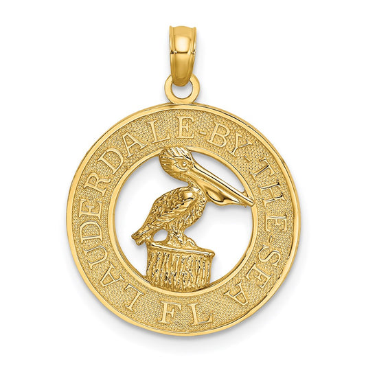 14K LAUDERDALE-BY-THE-SEA FL w/Pelican Charm