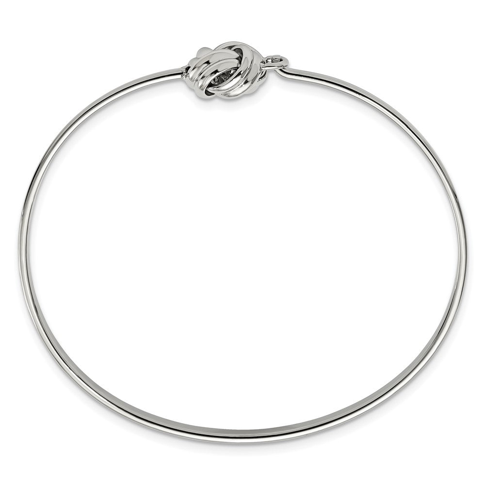 Stainless Steel Polished Love Knot Bangle 7 inches