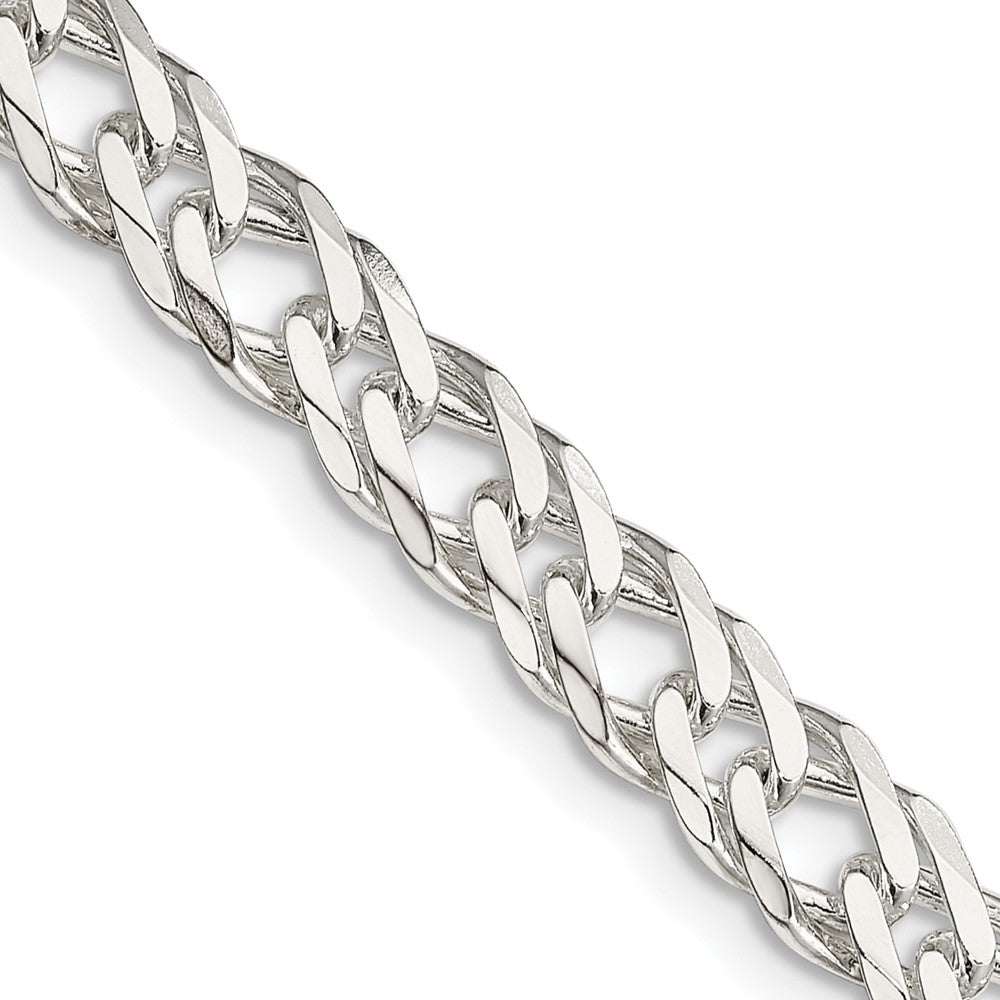 Sterling Silver 6.25mm 6 Side D/C Flat Double Curb Chain 18 Inches