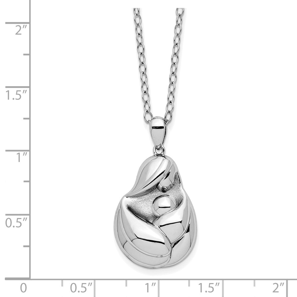 Sentimental Expressions Sterling Silver Rhodium-plated Mine To Keep Mom and Baby 18in Necklace 18 Inches