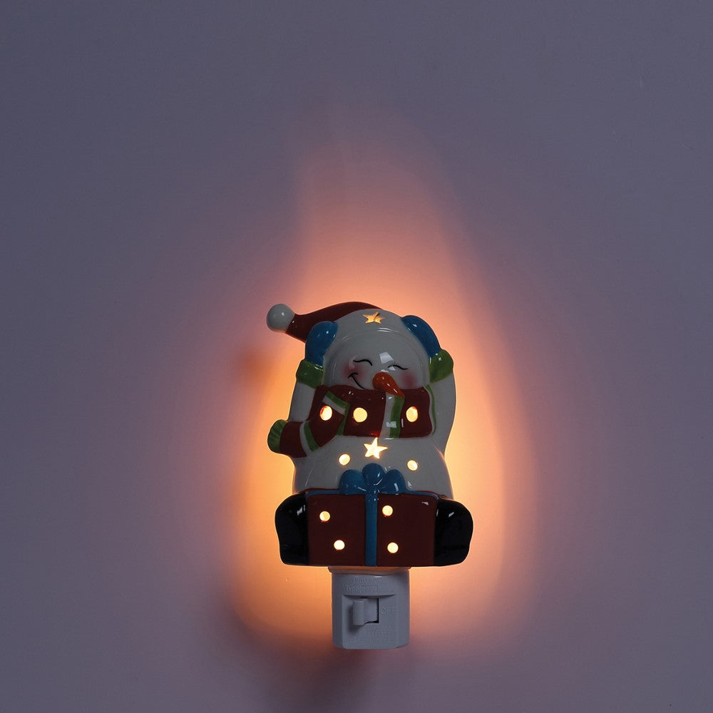 Resin Snowman Swivel Plug In Night Light