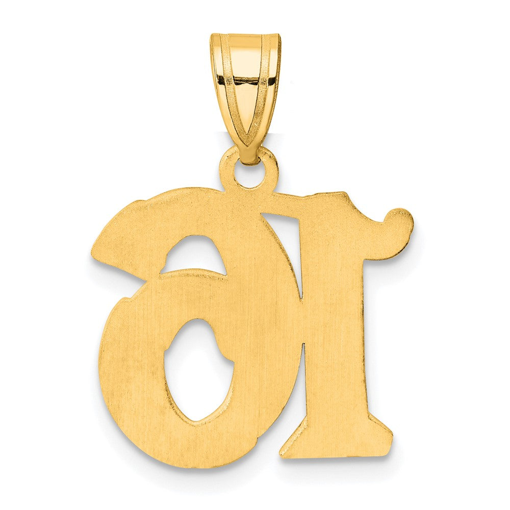 14k Polished Etched Number 16 Pendant