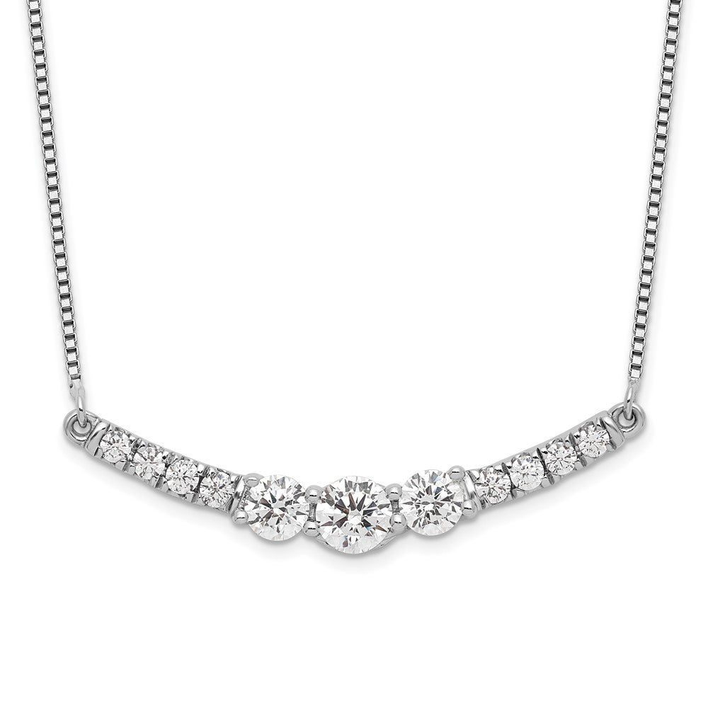 14k White Gold 3/4 carat Lab Grown Diamond VS/SI+ G+ 18 inch Fancy Bar Necklace