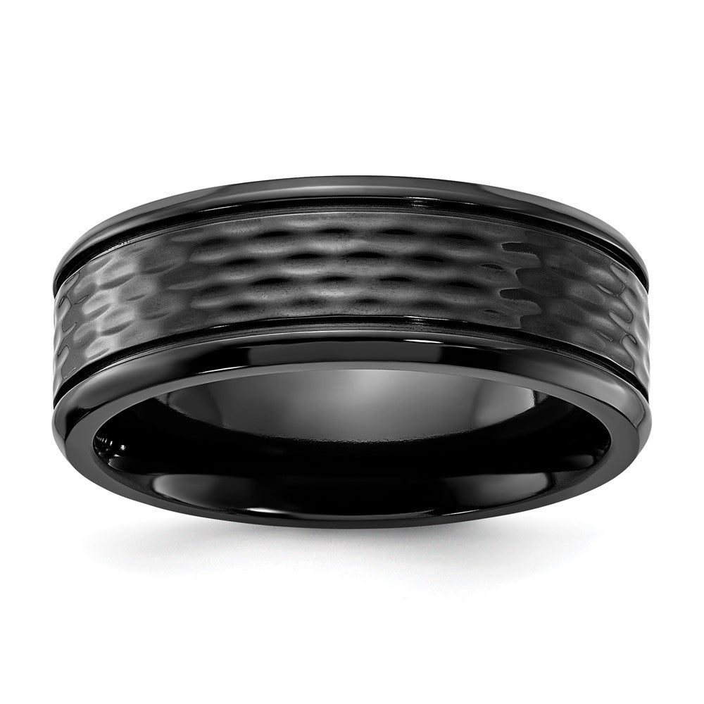 Black Zirconium Polished 8mm Band Size - 11