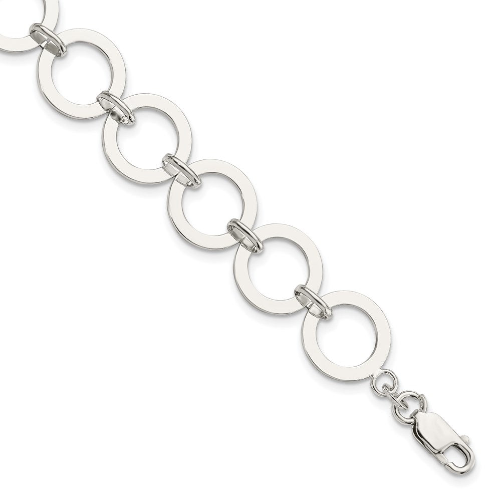 Sterling Silver Circle Link Bracelet 7.5 inches
