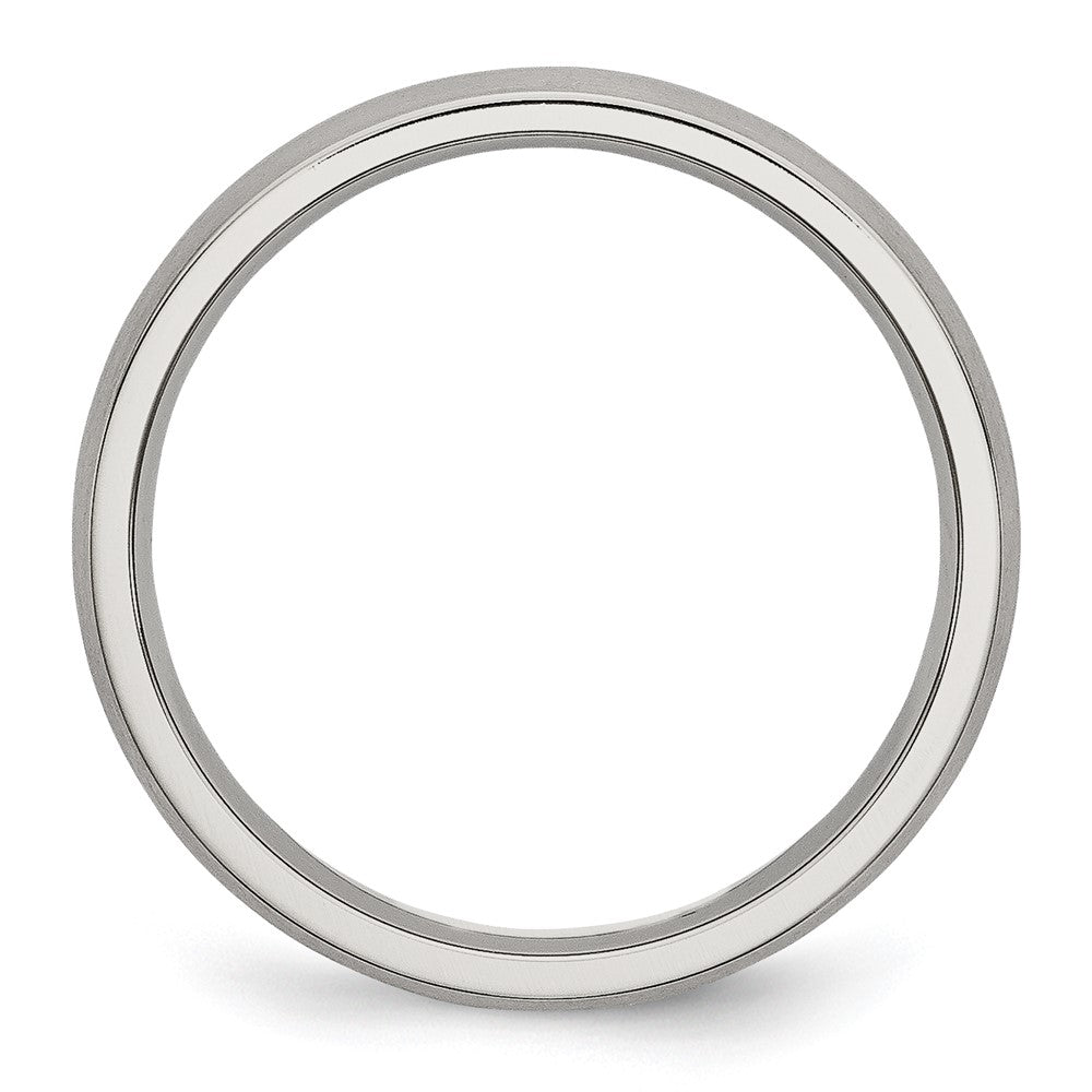 Stainless Steel Brushed 4mm Half Round Band Size - 12