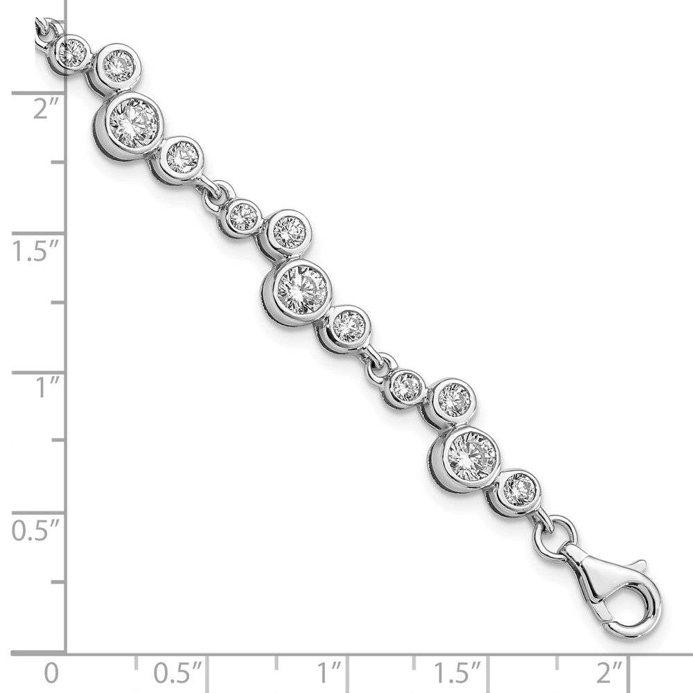 Sterling Silver Rhodium-plated CZ Bracelet 7.5 inches