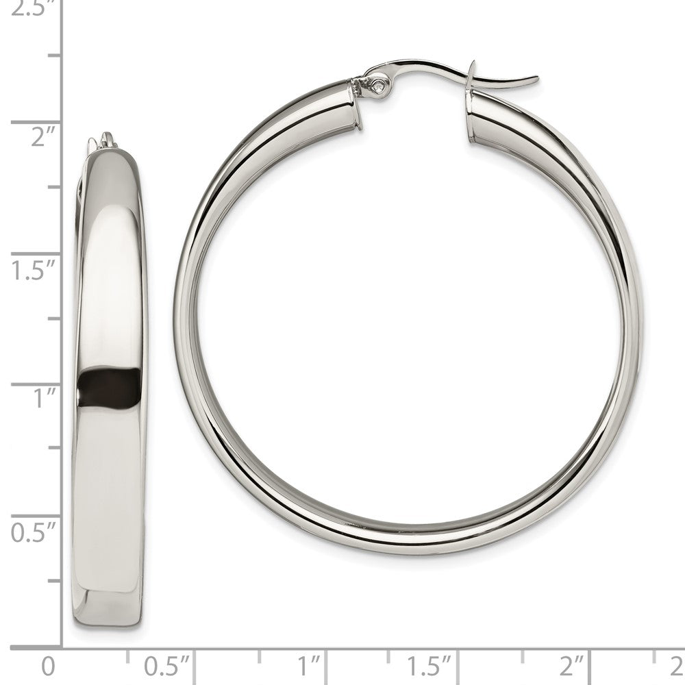 Stainless Steel Polished 6.75mm Hoop Earrings