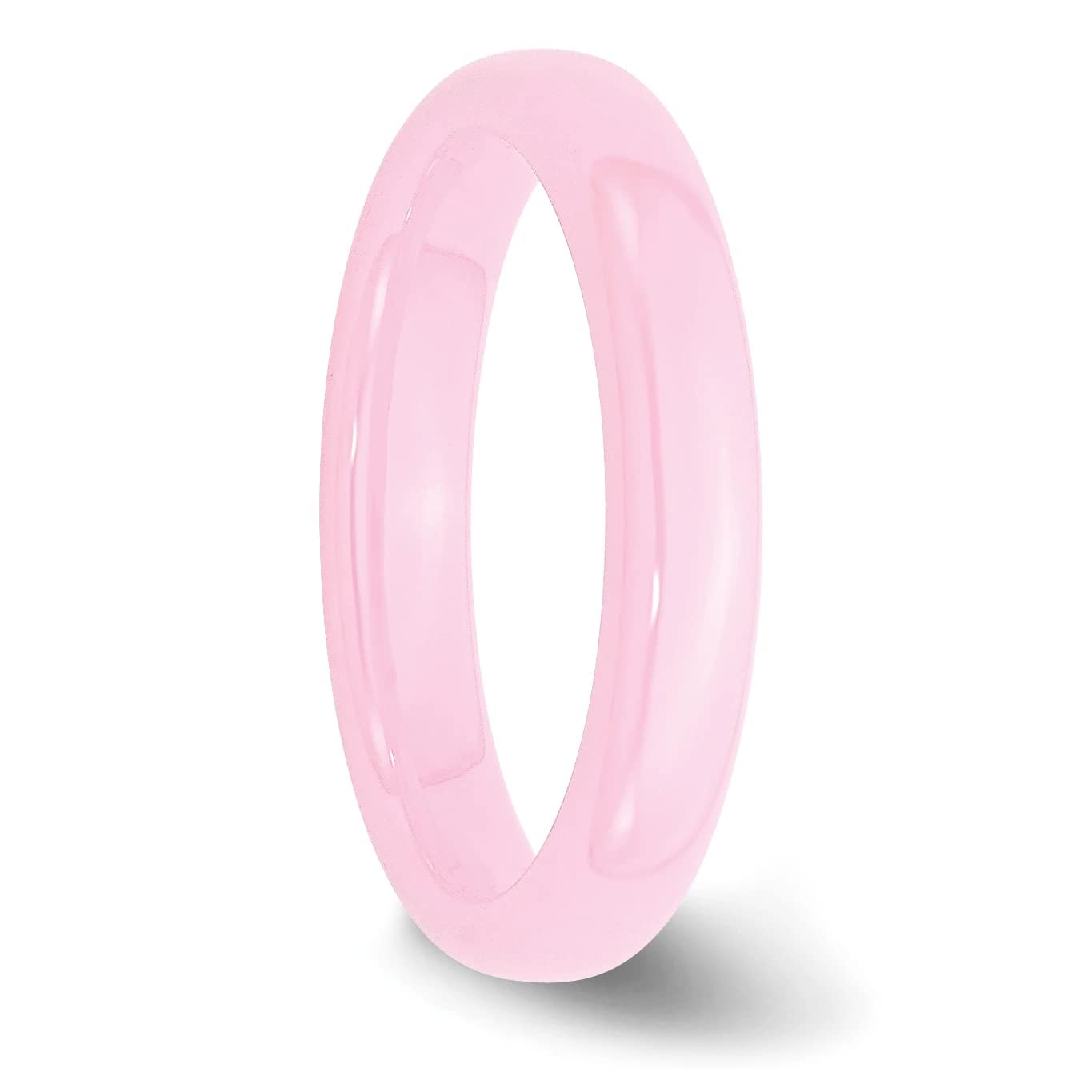 Ceramic Pink 4mm Polished Band Size - 6.5