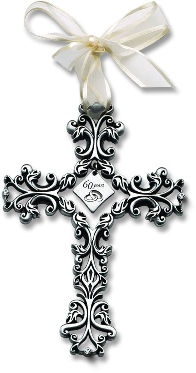 Cathedral Art FC321 60 Year Anniversary Wall Cross, 5-Inch High