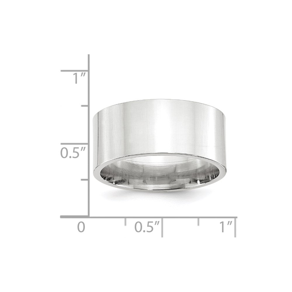 10k White Gold 10mm Standard Weight Flat Comfort Fit Wedding Band Size 4.5