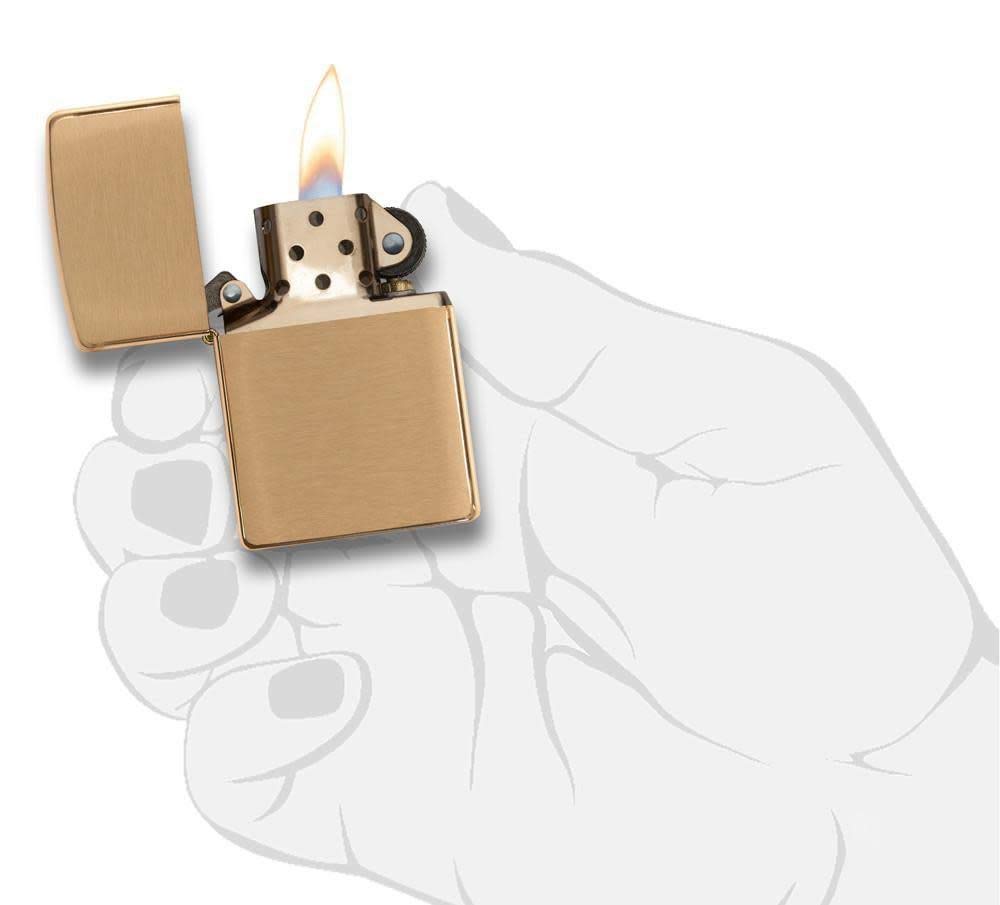 Zippo Armor Brushed Brass Pocket Lighter