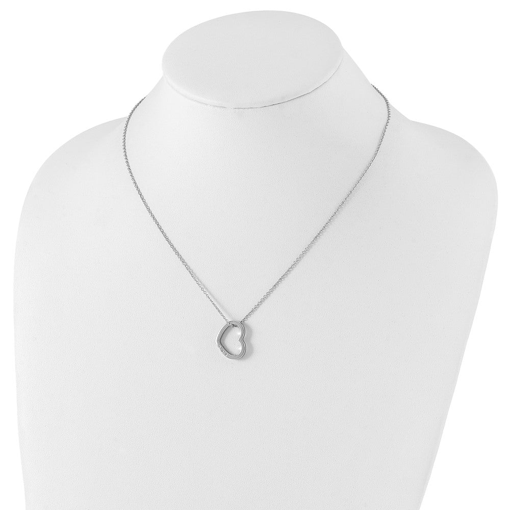 White Ice Sterling Silver Rhodium-plated 18 Inch Diamond Open Heart Necklace with 2 Inch Extender 18 Inches