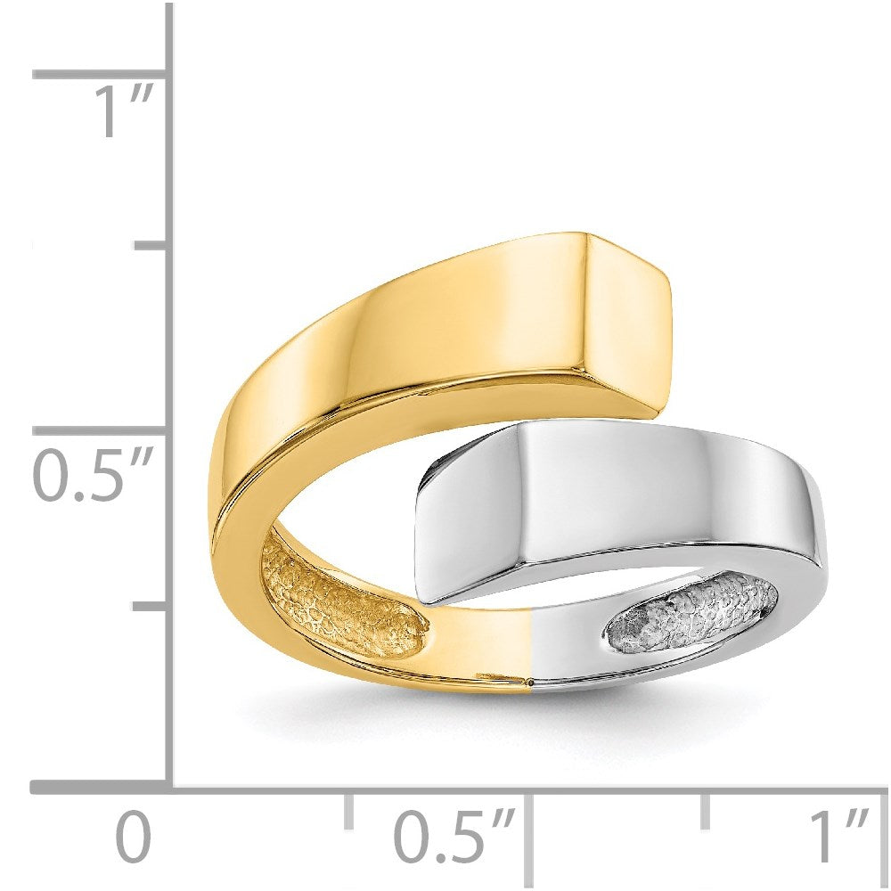 14k Two-tone Square Overlapping Ring Size 7