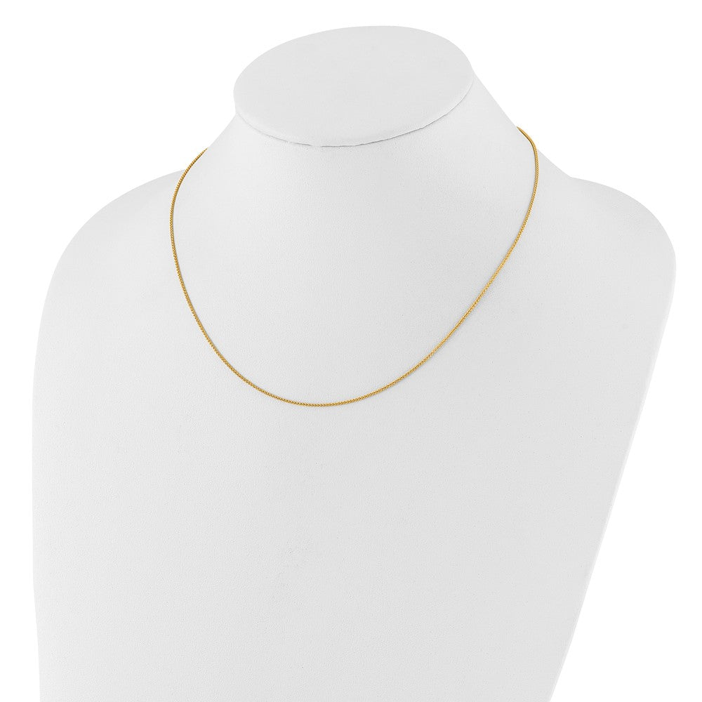 14K 1mm Spiga 1in+1in Adjustable Chain