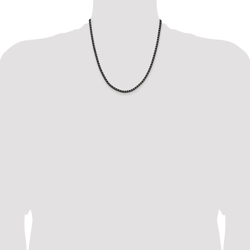 Stainless Steel Antiqued and Polished 3.9mm Rounded Box Chain
