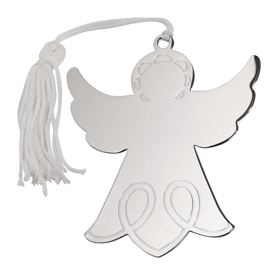 Contemporary Home Living 4" x 3" Silver Angel Ornament