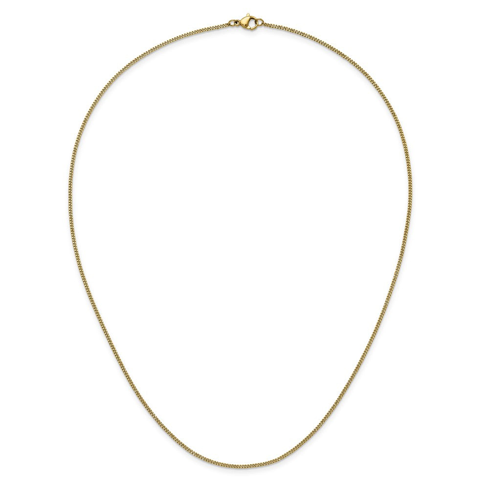 Chisel Stainless Steel Polished Yellow IP-plated 1.5mm 20 inch Curb Chain